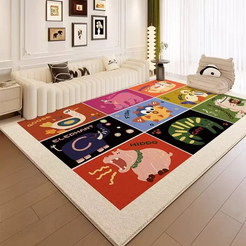 Cute Living Room Carpet Large Area Cartoon Bedroom Bedside Plush Rug Colorful Fashion Coffee Table Soft Floor Mats Ковер Tapete
