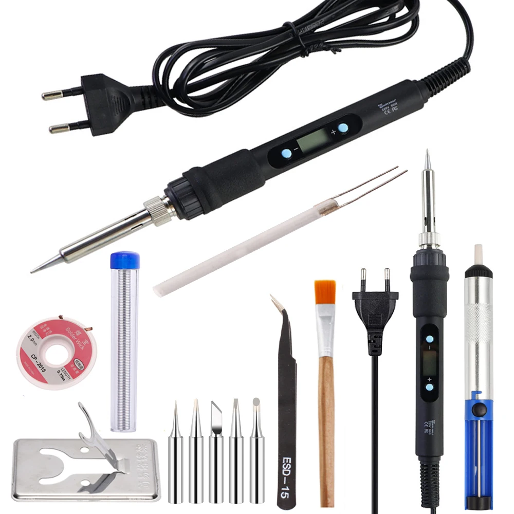 Soldering iron 80W Electric Soldering Iron Kit Set Digital Temperature Adjustable Welding Tool Solder Tin With Iron Tips Repair Tools