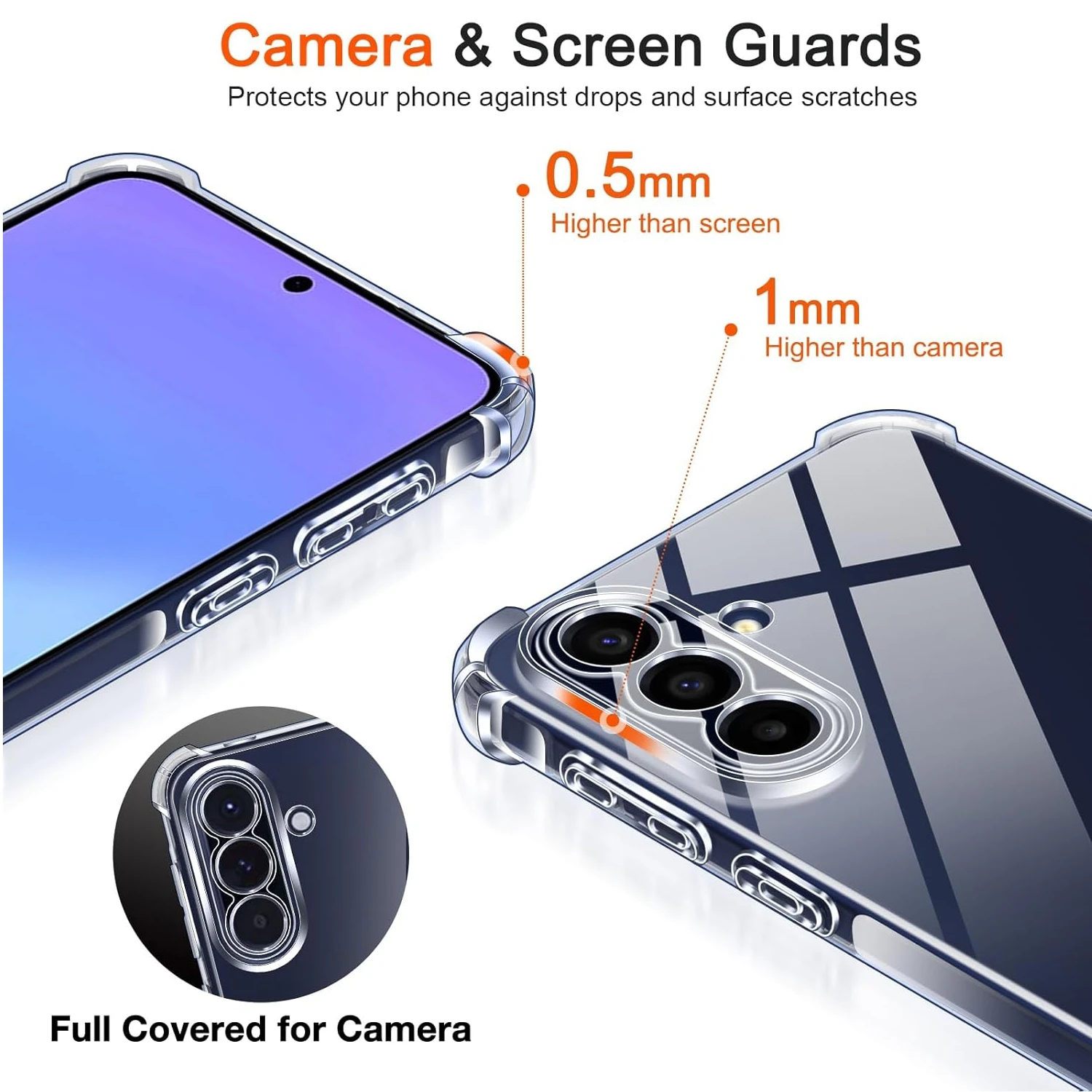 Transparent TPU Shockproof Bumper Protective Case with Enhanced Corner Protection