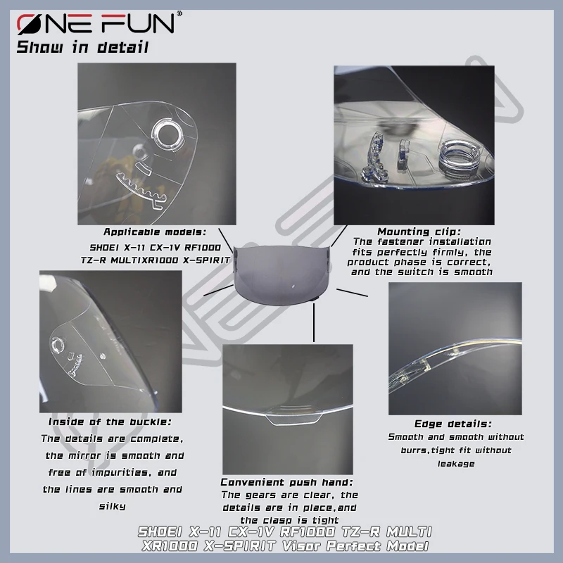Helmet Visor For Shoei X11 CX-1V X9 RF1000 TZ-R MULTI XR1000 X-SPIRIT11 Multitec TZ-R Helmet Visor Lens Shield Full Face Anti 3