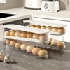 Bilayer Fridge Egg Storage Box Automatic Rolling Eggs Holder Rack Ladder Style Refrigerator Eggs Dispenser Egg Organizer Holder 3