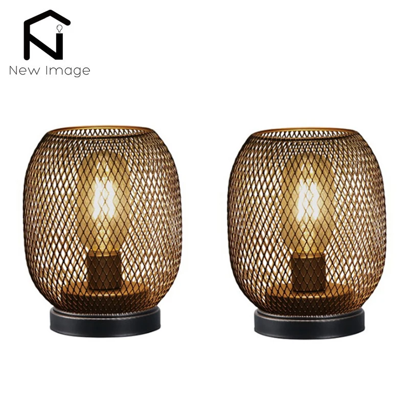 2Pcs Metal Cage Table Lamp Round Shaped LED Lantern Battery Powered Cordless Lamp for Weddings Party Home Decor Candle Holder - Image 6