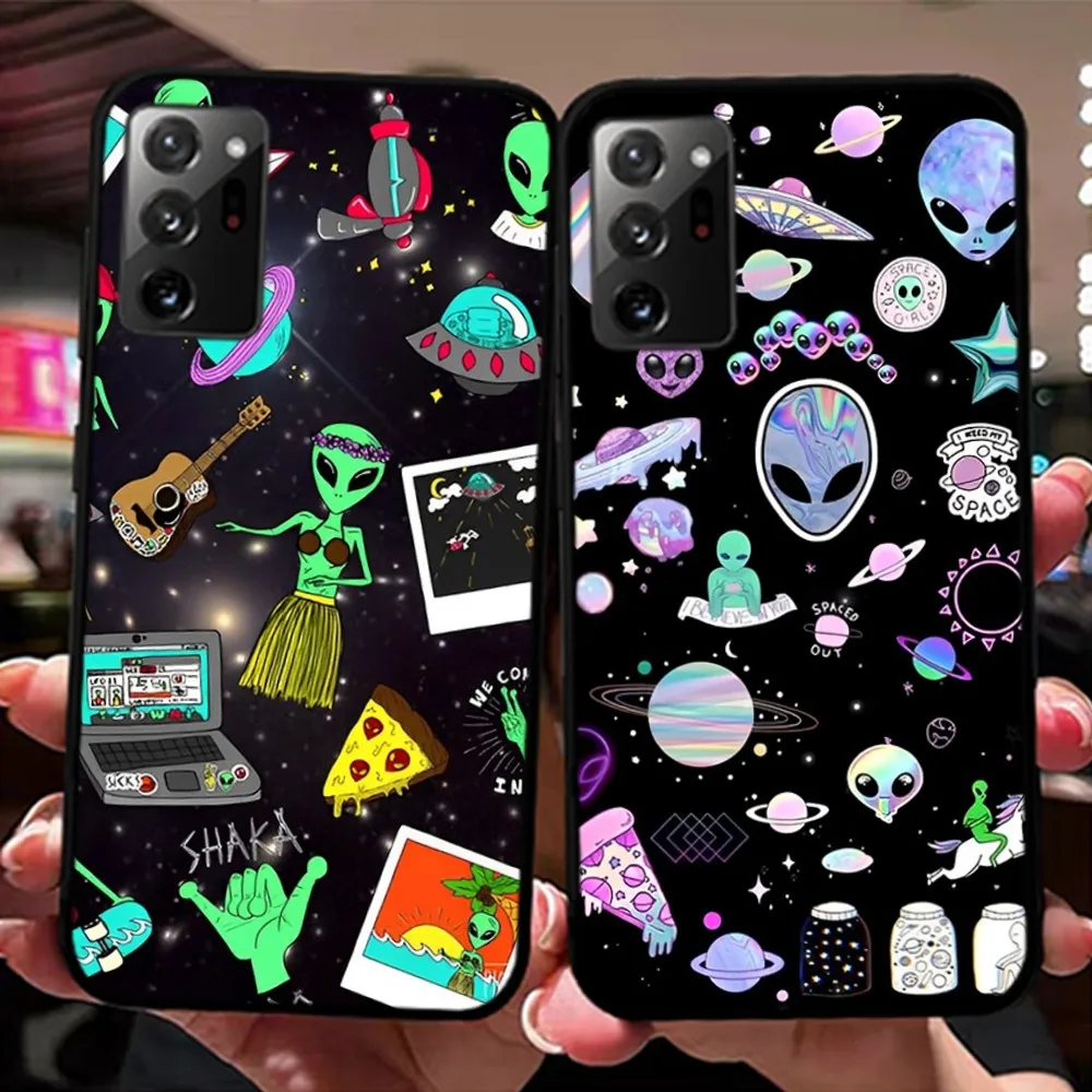 

Aesthetics Cute Cartoon alien Phone Case For Samsung Note 8 9 10 20 pro plus lite M 10 11 20 30 21 31 51 A 21 22 42 02 03