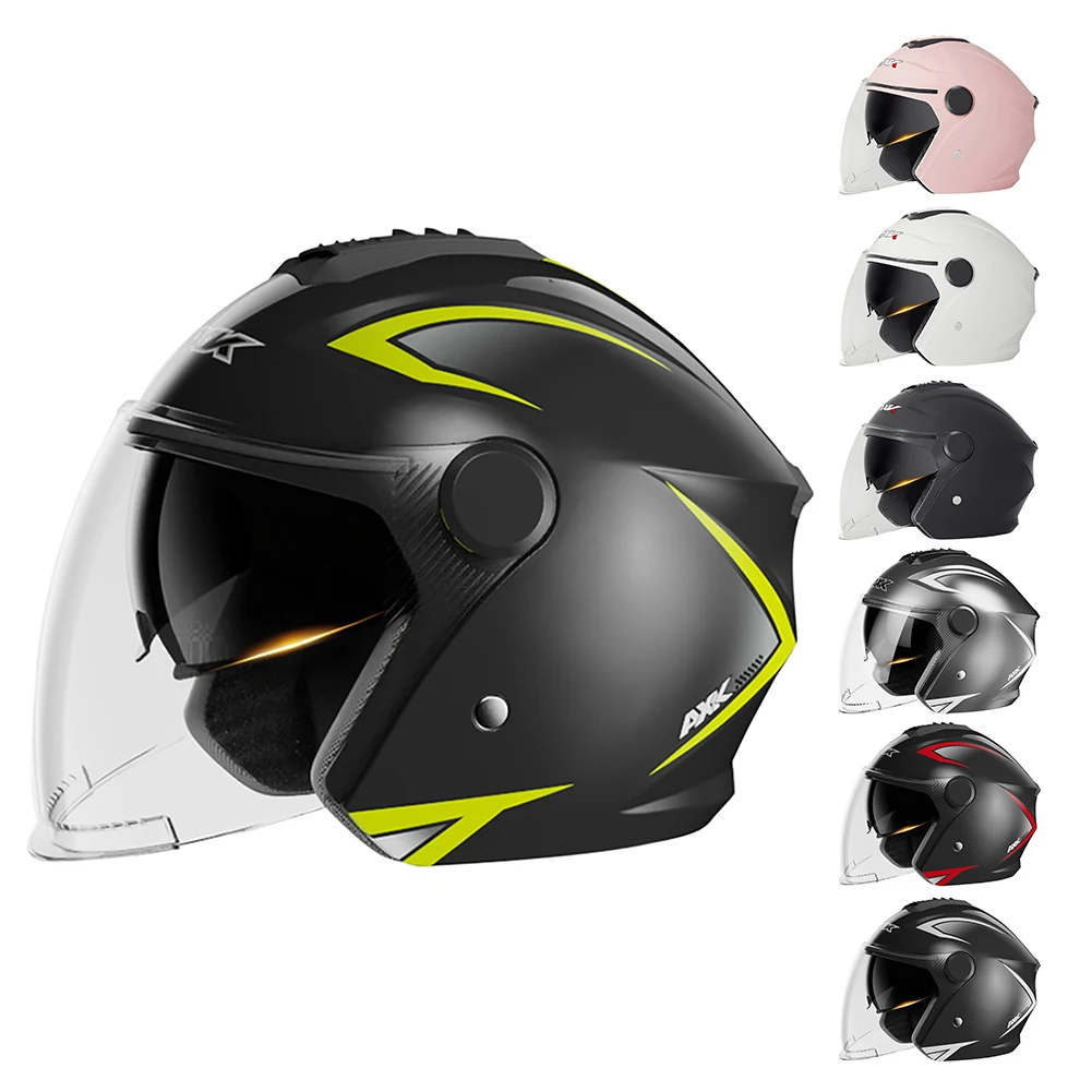 

Scooter Motorcycle Half Helmet With Sun Visor Quick Release Buckle Adjustable Strap Helmets For Men Women