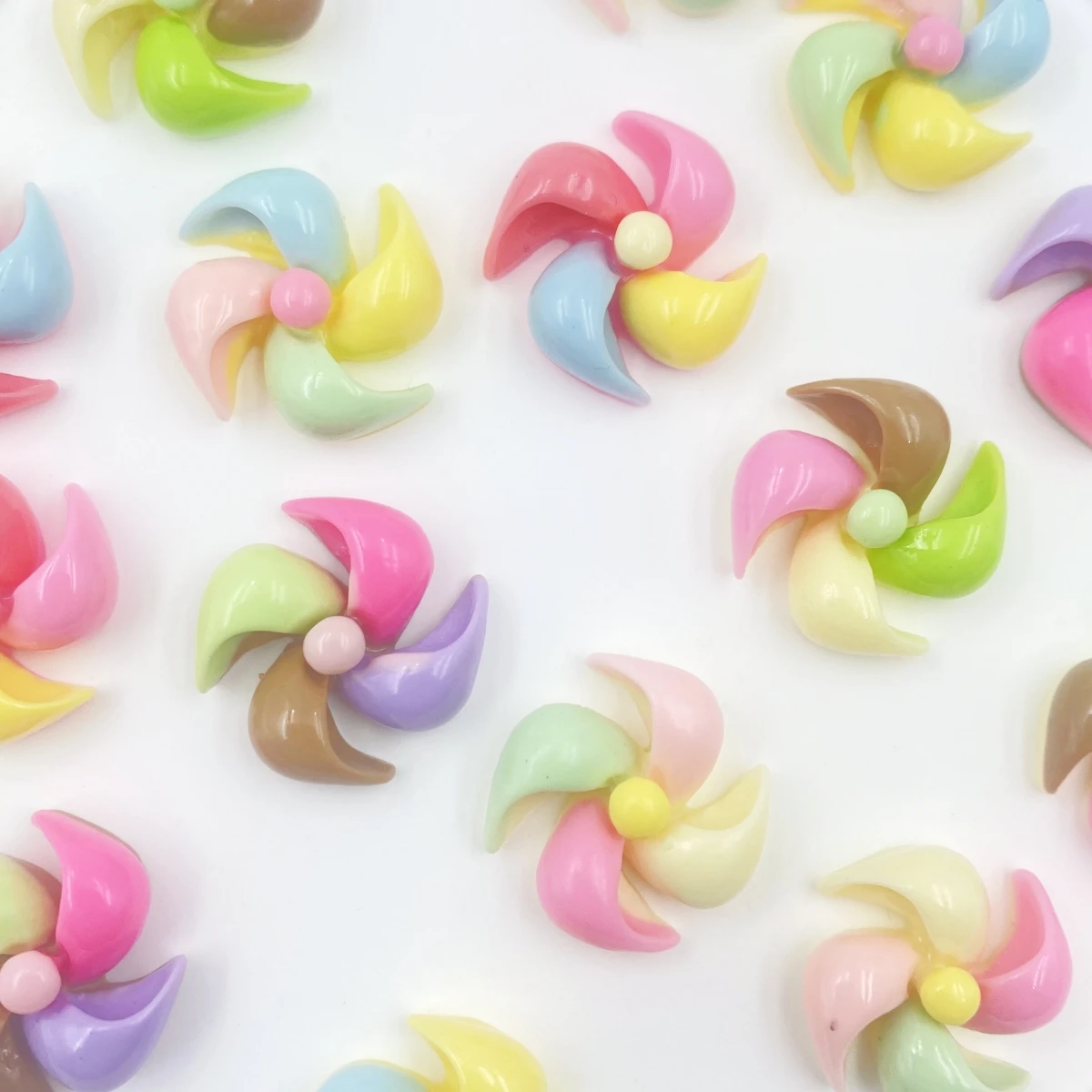 

Resin color kawaii pinwheel flat back figurine 15PCS scrapbook DIY decorative accessories crafts