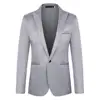Thin Pockets Men Blazer Long Sleeve Single Button Lapel Suit Jacket Suit Coat Trendy Business Blazer Outwear Wedding Suit Coat 4