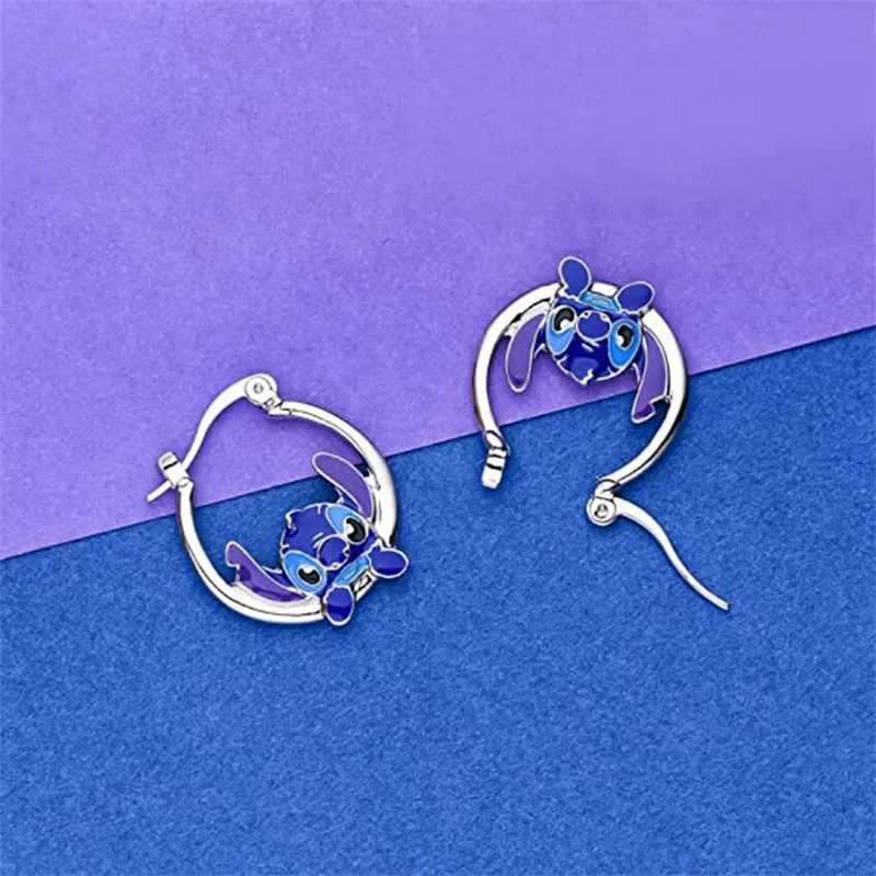 Disney-pendientes de Metal de Lilo & Stitch para mujer y niña, aretes  colgantes de Anime, accesorios de joyería delicada, regalos Kawaii, novedad