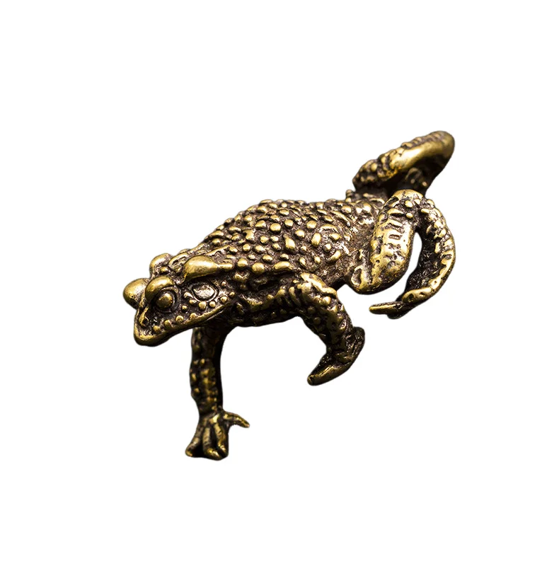 

Медная Золотая жаба для чайной церемонии, маленькие украшения, ручка для чайной статуи домашнего животного