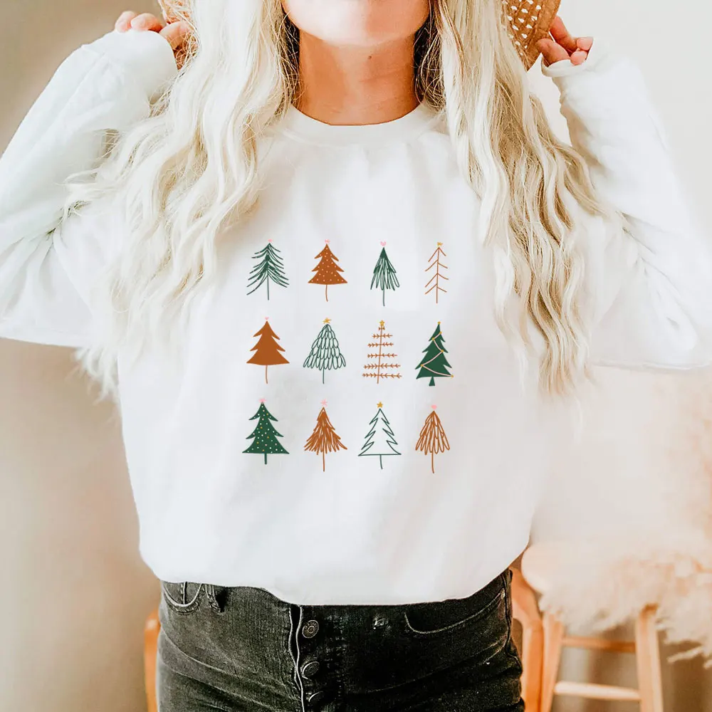 

Рождественская елка, Новое поступление, Рождественская Толстовка, 100% хлопок, женский осенне-зимний Забавный Повседневный Топ с длинным рукавом, Новогодний подарок