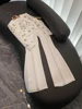 Luxury Fine Workmanship Beads Rhinestone Lady Suit Short Length Coat Slit Wide Leg Pants Women 2Pcs White 1