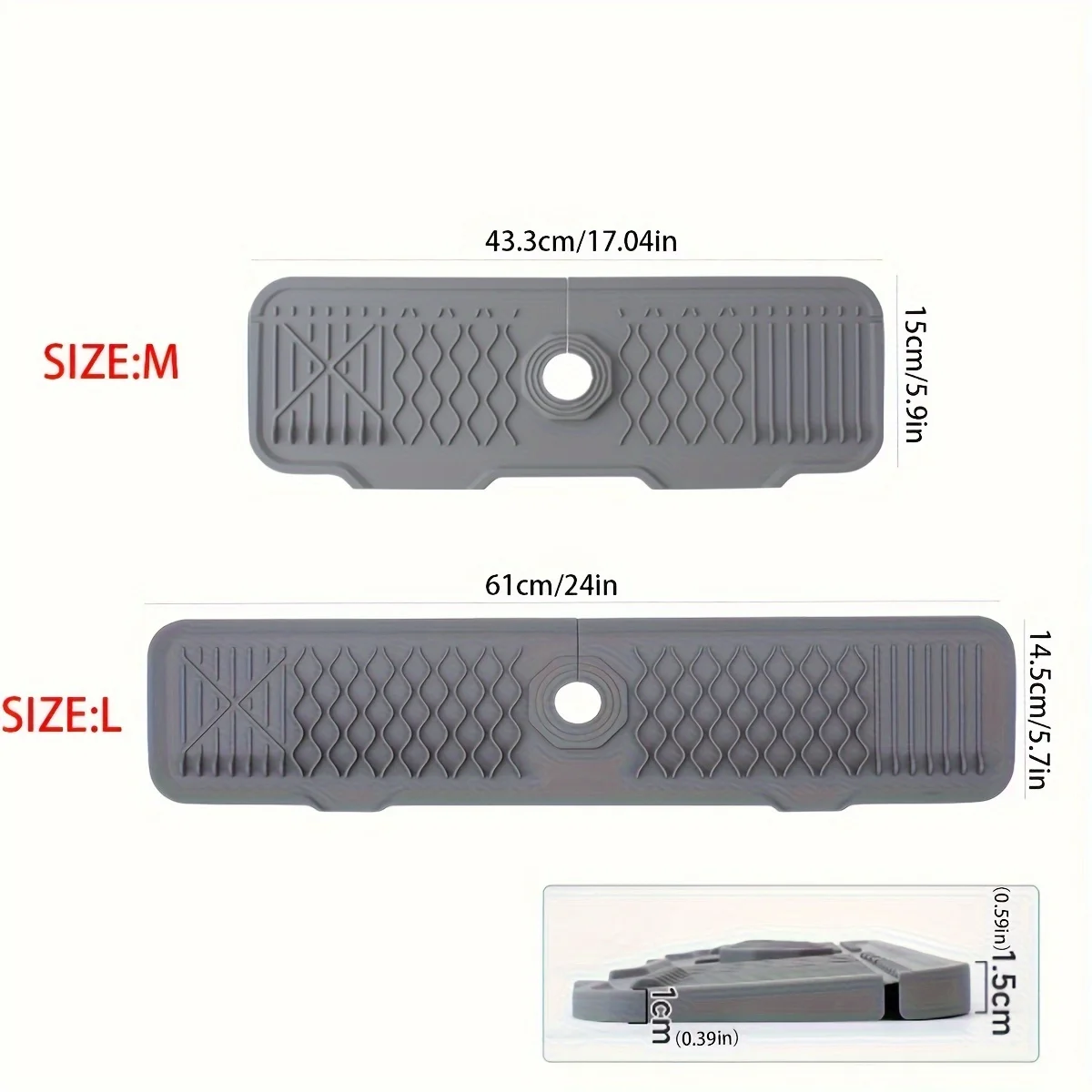 1pc Silicone Sink Faucet Mat Splash Guard Soap Sponge Holder Drip Water Catcher Draining Pad - Bathroom and Kitchen Accessories 2