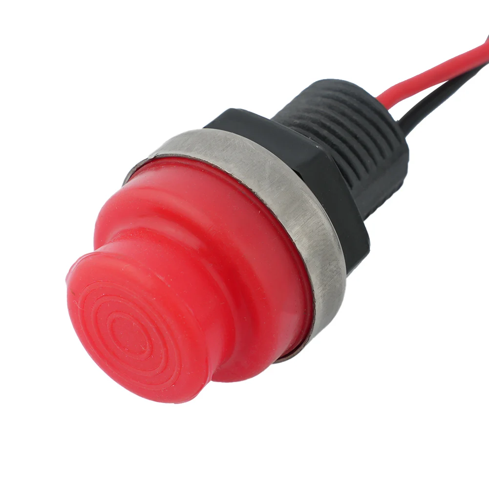 Round Stop Switch Marine Outboard Parts Plastic Push Button Yacht 1x Boat Engine Keyless Durable Practical 1x red engine keyless start＆stop push button switch for benz 2215450714 start stop push button ignition switch keyless