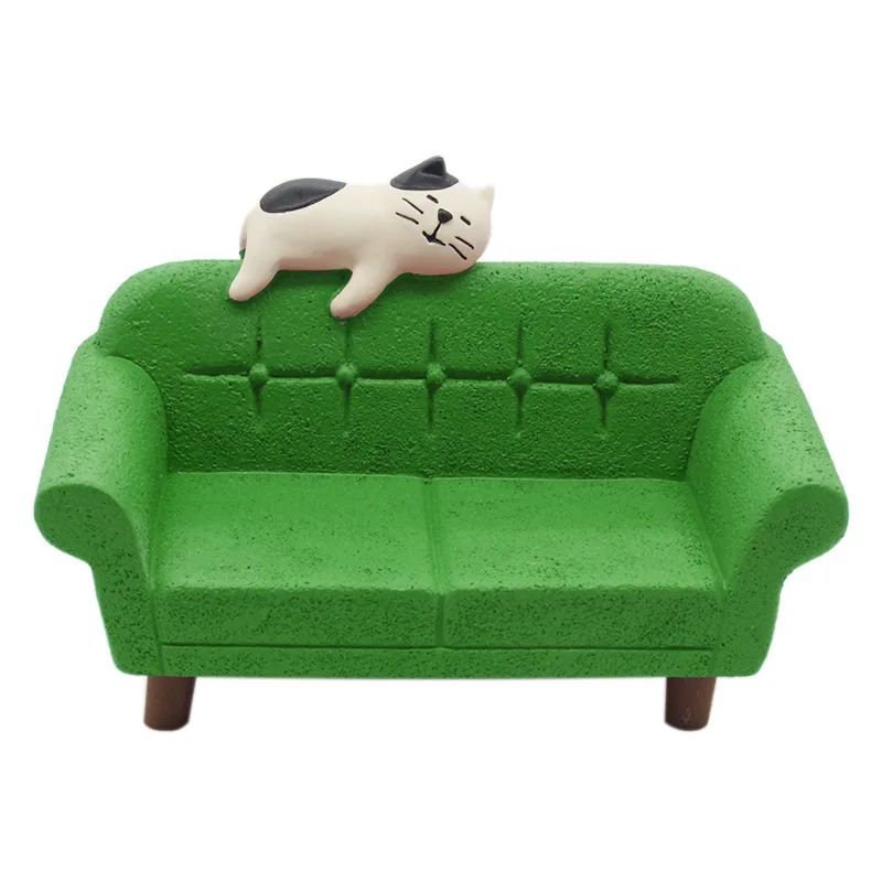 

Новинка, зеленый диван Zakka в Японии, украшение для книжной полки, коллекционный домашний декор, украшения из смолы, японские украшения