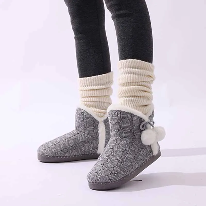 Women Plush Cotton Boots Winter Warm Comfortable