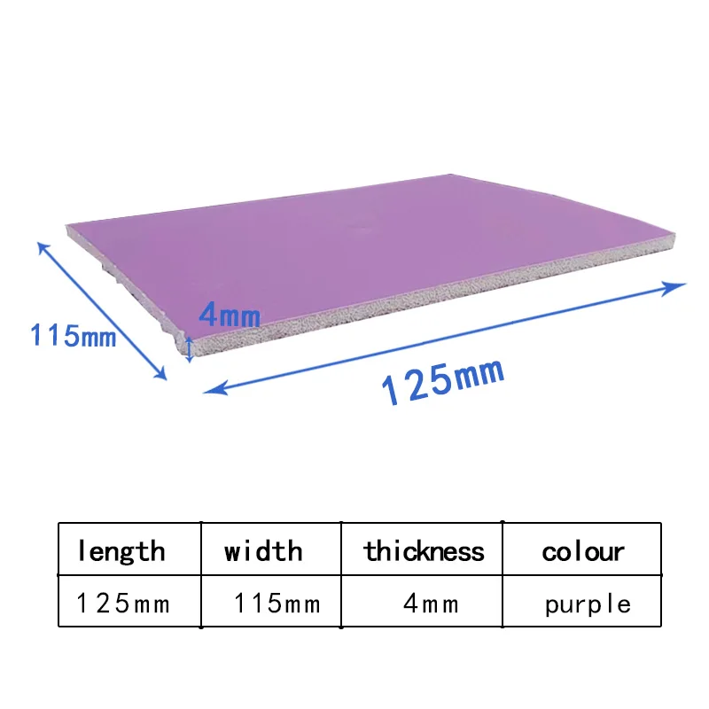 정사각형 스폰지 사포 115x125mm 퍼플 연마재 15 개 습식 및 건식 모든 종류의 재료 연마 600 800 그릿