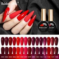 Rainbow Ghini 15ml Glitter Dark Red Gel Nail Polish Semi-Permanent Varnish UV Pale Red Nail Gel Art Supplies for Professionals 1