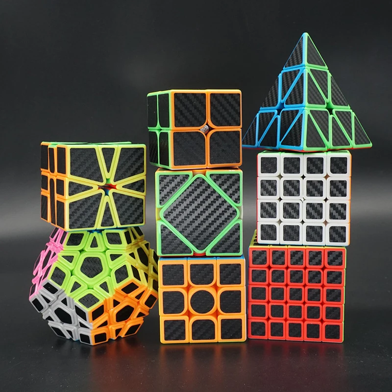 Mo Yu Cube Carbon Fiber Stickers Magic Cube 2x2 3x3 4x4 5x5 Twist Pyramid Mirror Speed Cubo Magico Puzzle Crazy Toys  Educ Toy