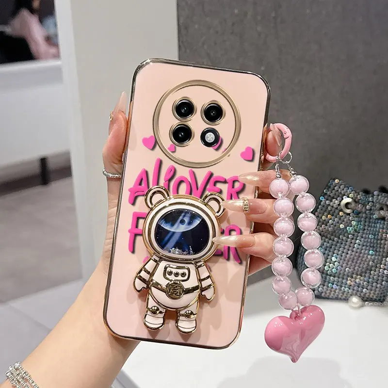 Floral Fan Design Phone Case Bundle with Lanyard and Stand