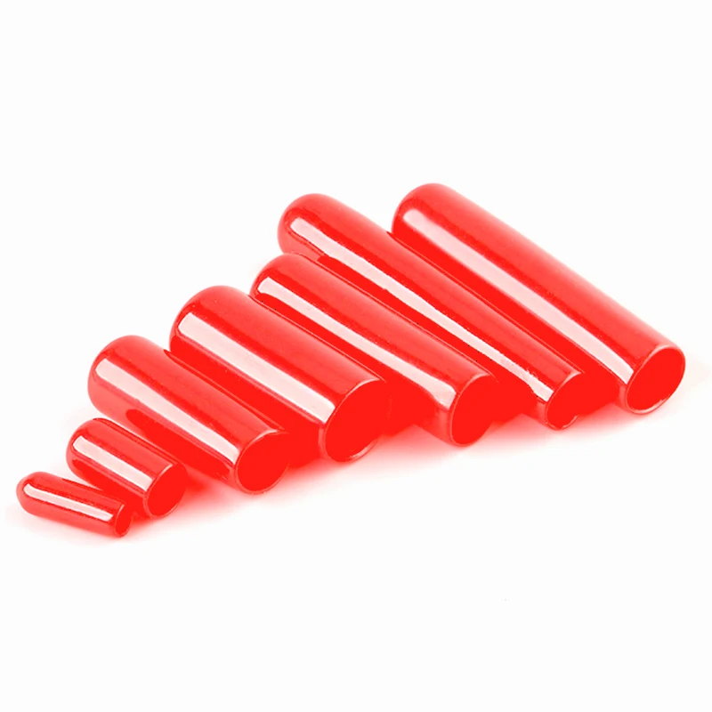 Black Red Rubber Protective Silicone Sleeve Caps