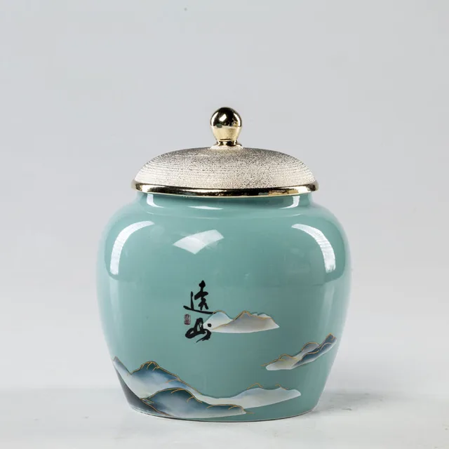 Tájkép Virágtea Kannák Cukorkabab Kávébabot Lezárt Arany Borítással.