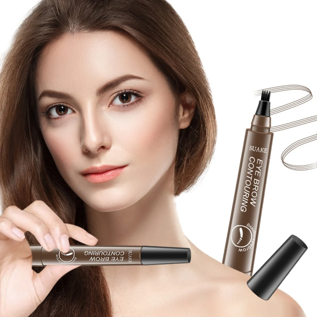 

4tip brown Four pronged eyebrow pencil with clear roots, waterproof, long-lasting, and non discoloring female simulation eyebrow
