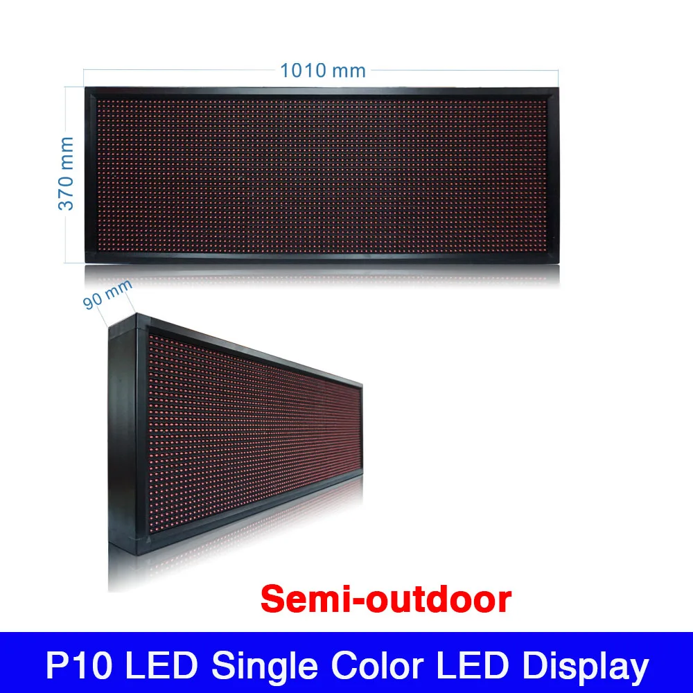 

P10 LED Single color Red Yellow Green White Semi-outdoor led display LED marquee screen scrolling display electronic