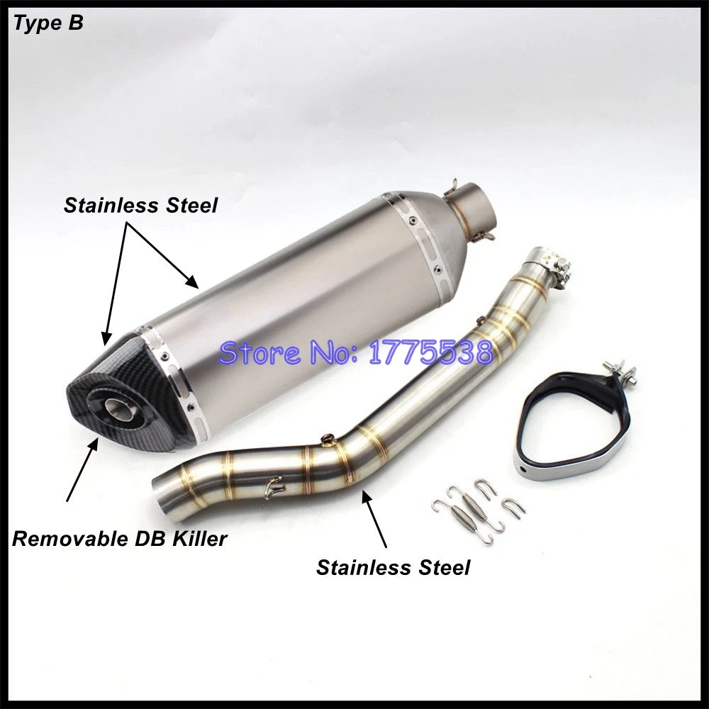 For Suzuki DRZ400 DRZ400S DRZ400SM Motorcycle Exhaust Escape Moto Muffler with Middle Link Pipe Carbon Fiber Motorbike Muffler - Image 3
