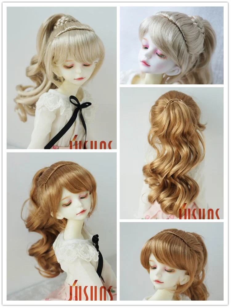 

JD218 1/8 1/6 1/4 1/3 Pretty BJD Synthetic Mohair Wig Complex Braid Hair Size 5-6inch to 8-9inch OB11 YOSD MSD SD Accessories