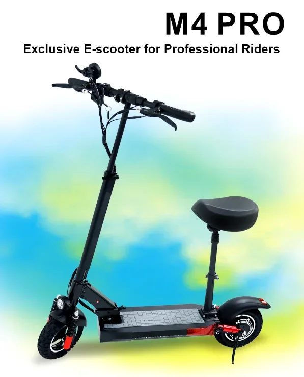 M4 Pro 800W Motor 10 Inch Tire Adult Folding Electric Scooter 48V 18Ah Battery Electric Scooter with Seat Maximum Speed 45KMH