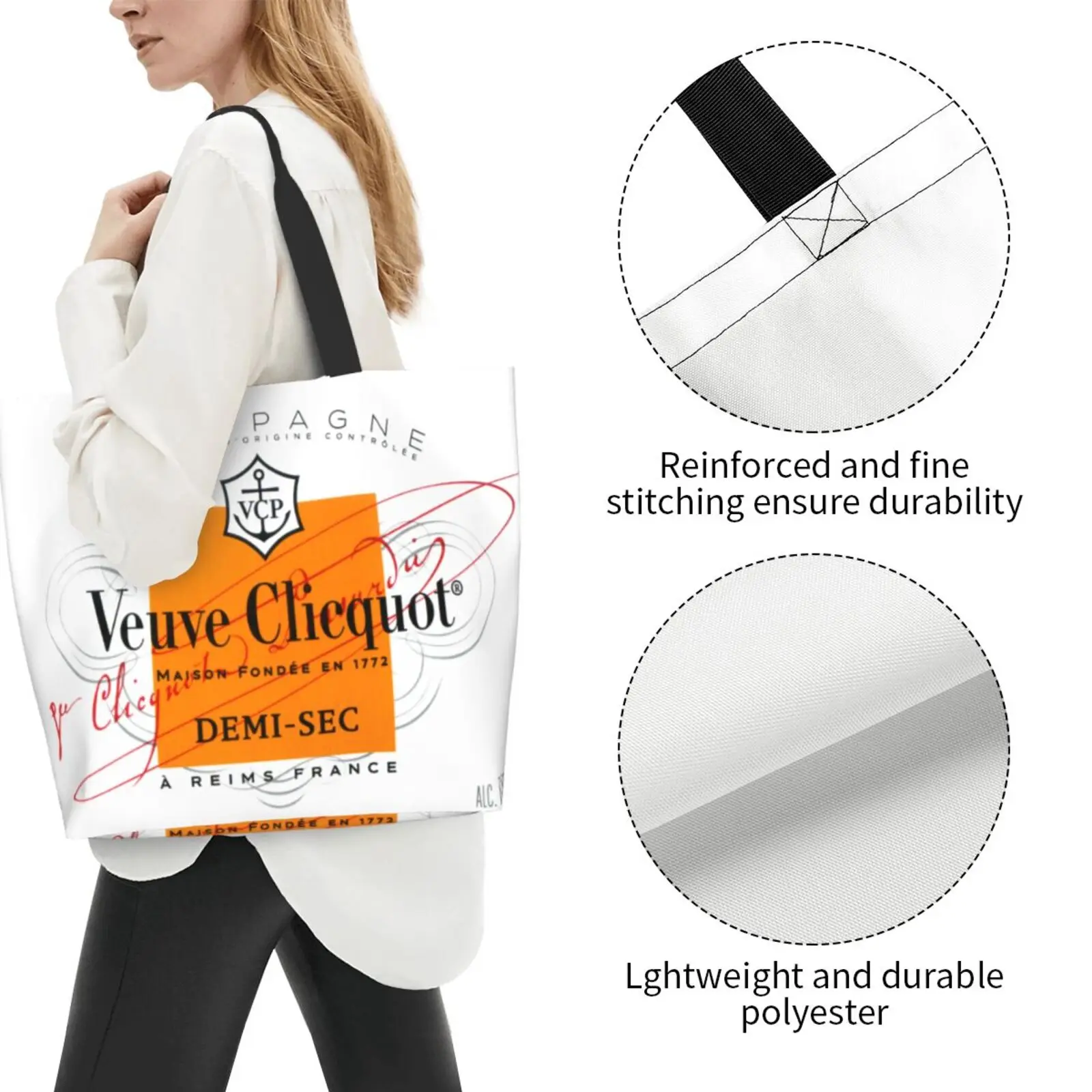 Veuve Clicquot Logo Daily Travel Ladies Large Capacity One Shoulder Shopping Bag Bags For Women 2021 New Luxury Handbags