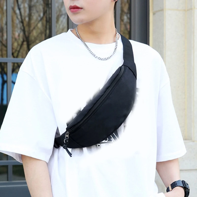 

Простая однотонная поясная сумка для мужчин и женщин, забавные спортивные уличные повседневные дорожные нагрудные сумочки через плечо для телефона, бананка на ремне