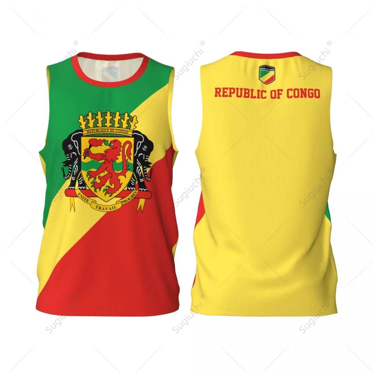 Camiseta deportiva de baloncesto para hombre con la bandera de la República del Congo, camiseta multifunción para correr y hacer ejercicio, sin mangas, con nombre personalizado exclusivo