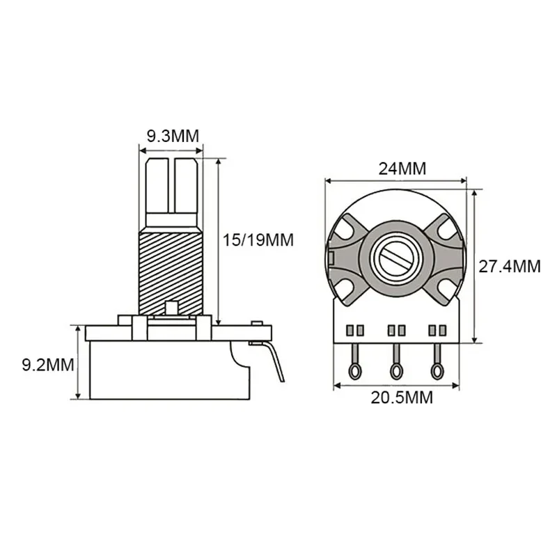 4PCS CTS Pots Log A or Linear for Electric Guitars 250k/500k Brass/Aluminum Shaft Volume Tone Potentiometers guitar potentiometer