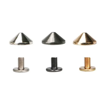 100sets 10*4.7mm Cone Spots Punk Spike Metal Studs Leathercraft Rivets Bullet Spikes  Rivets for Collar Shoes
