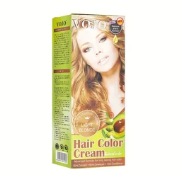 Plant - Based Hair Color Cream - Gentle Formula with 9 Vibrant Shades for Stylish and Festive Looks (Gold)