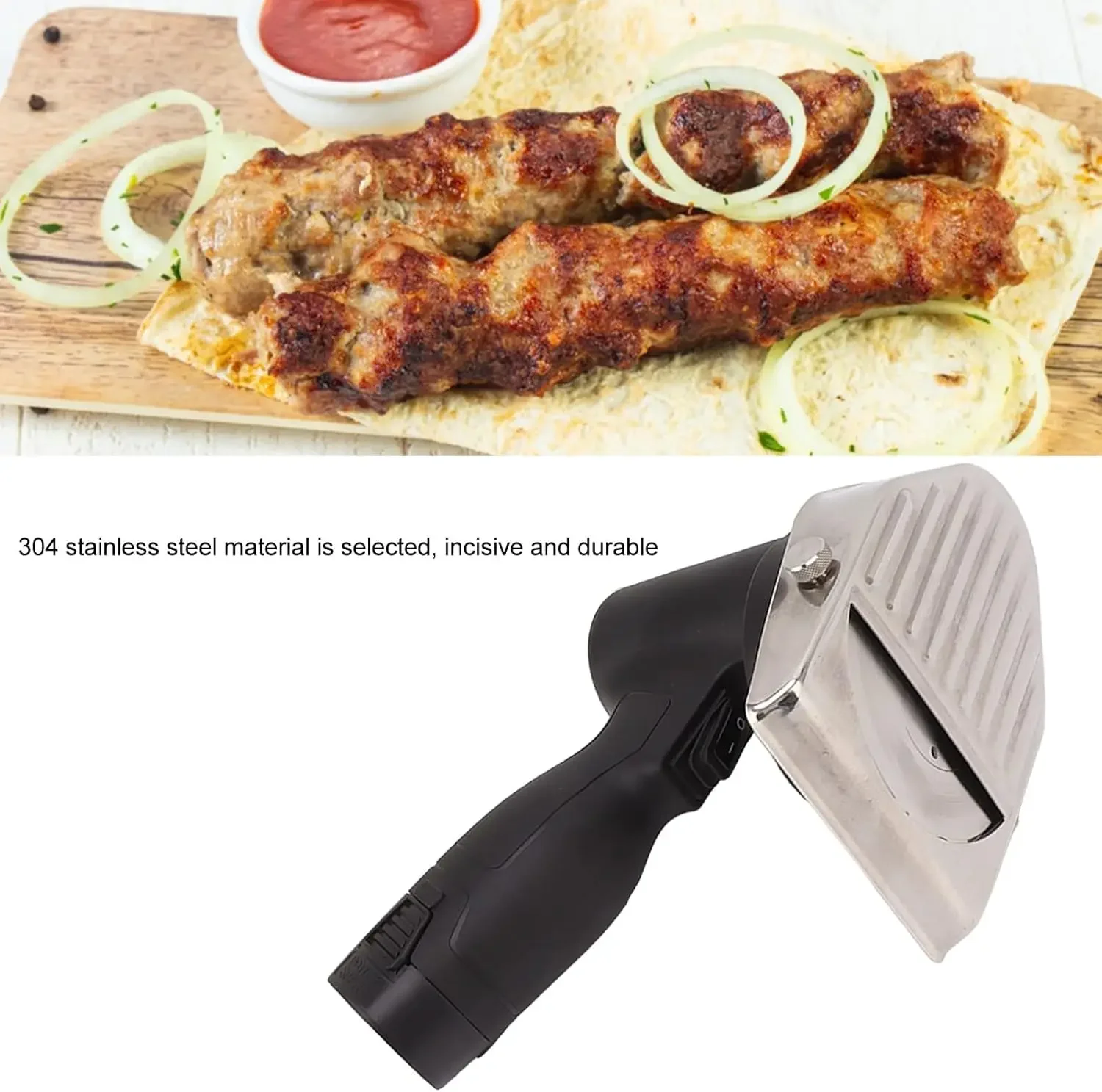 Electric Kebab Knife, Electric Kebab Cutter Large Capacity Battery 100‑240V for Household (US Plug 100‑240V) 4