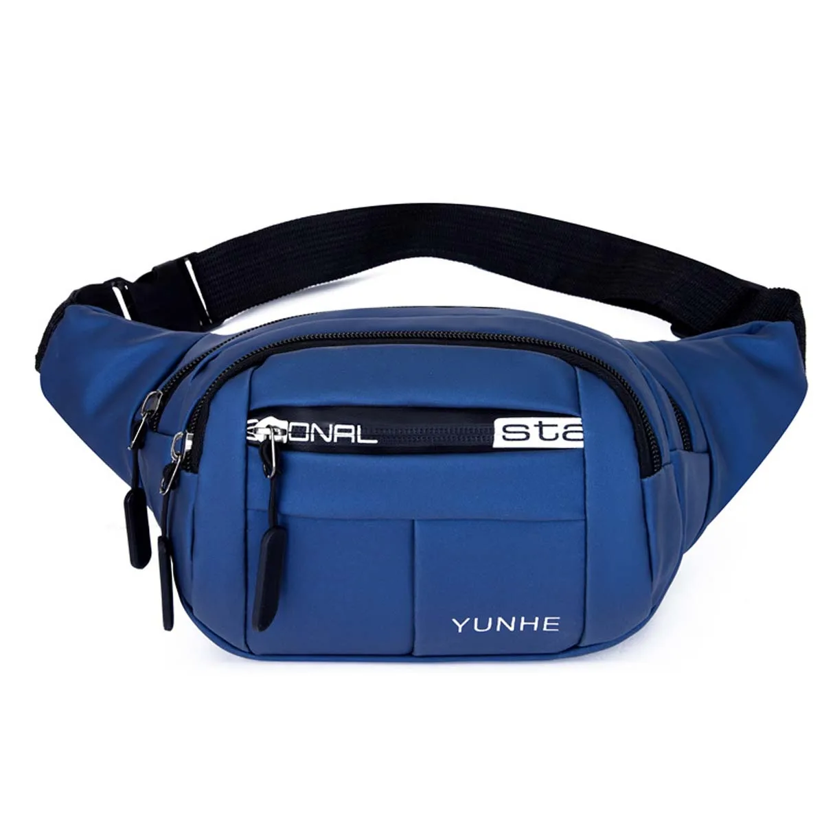 Marsupio Unisex Con 4 Tasche – Tracolla Regolabile Per Viaggi E Sport (Blu, 1L) - 2