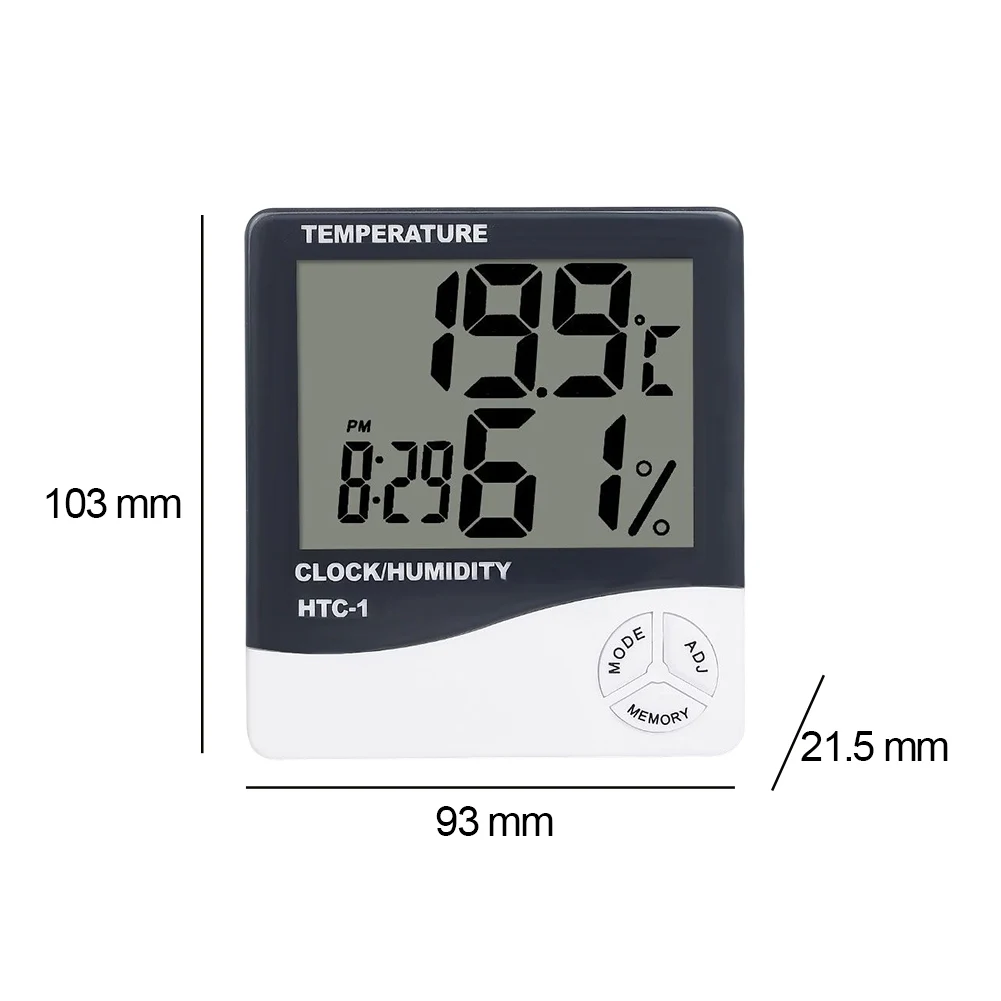 Digital Temperature Sensor Electronic Humidity Meter LCD Display Smart Hygrometer Portable for Home Room for Weather Air Quality