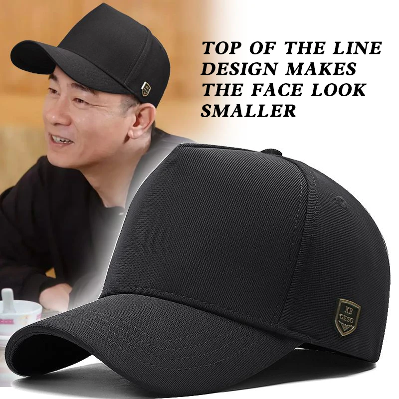 Big Head Circumference Tall Crown Back Sealing Hat Men's New Baseball Cap Fashion Face-Looking Small Reverse Wear Peaked Cap 2