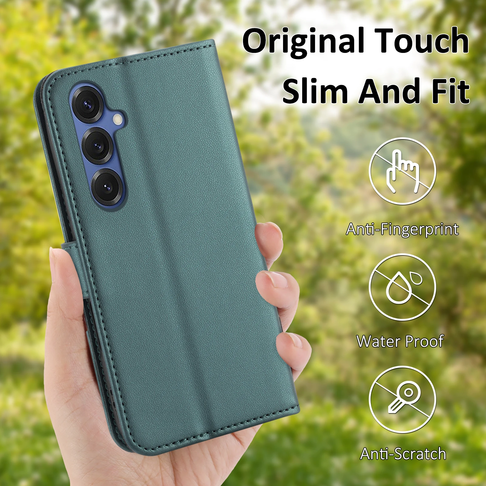 Elegant Faux Leather Flip Wallet Phone Case with Card Slot - Universal Fit