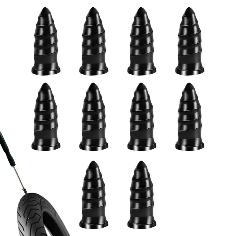 

Tire Repair Screw Plugs 10 Pcs Rubber Screws Vacuum Tire Mending Tire Repair Plug Kit Strong And Elastic For Electric Motorcycle