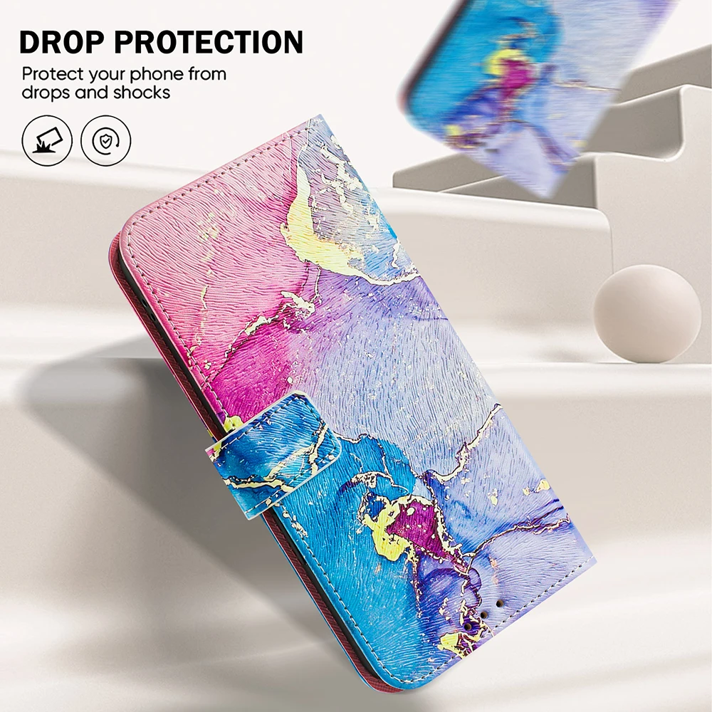 Vibrant Artistic Shockproof Wallet Phone Case Cover