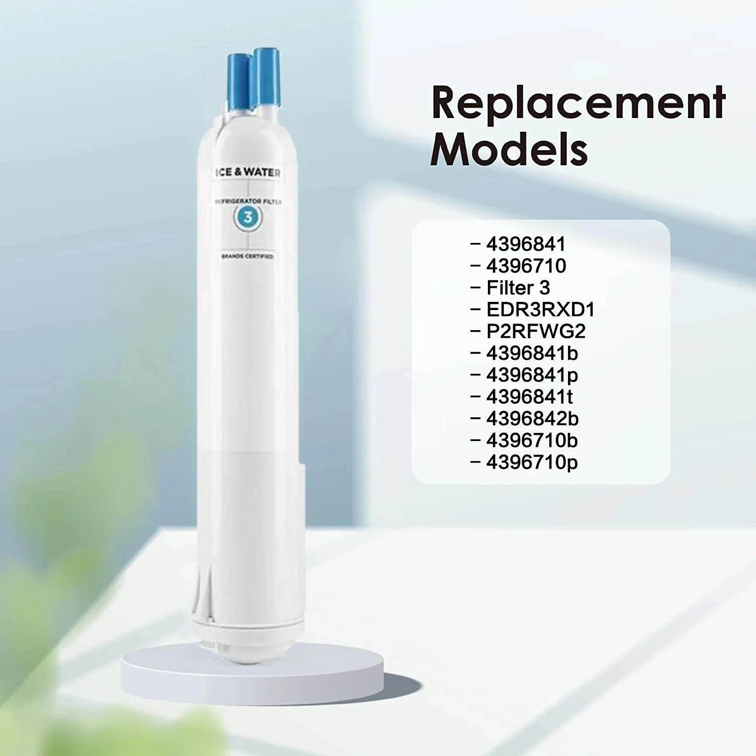 Refrigerator Water Filter for EDR3RXD1 Compatible with Everydrop 3 4396841 4396710 Kenmore 46-9083 46-9030 W10193691T