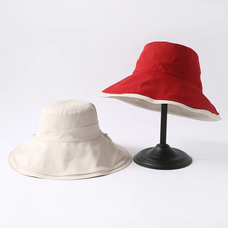 Uv Large Eaves Sun Protection Hat Double-sided Cap Full-face Sun Hat Female Spring Summer Beach Seaside Fisherman
