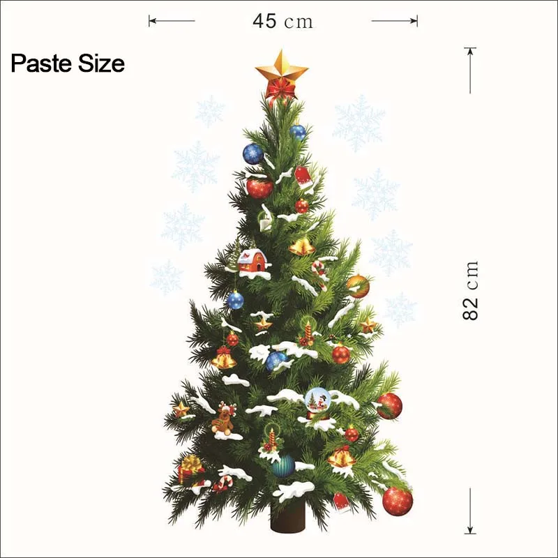 Description Picture 6 of itemChristmas Tree Wall Stickers Glass Decal Xmas Tree Snowflake Window Sticker Christmas Decoration For Home Wall Ornaments Navidad