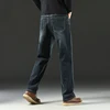 Classic Straight Men's Jeans Autumn Thick Business Casual Retro Washed Denim Pants High Quality Loose Comfort Trousers Gray Blue 3