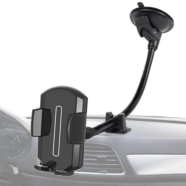 Support Téléphone Voiture Ventouse Long Bras sur Pare-Br avec 360