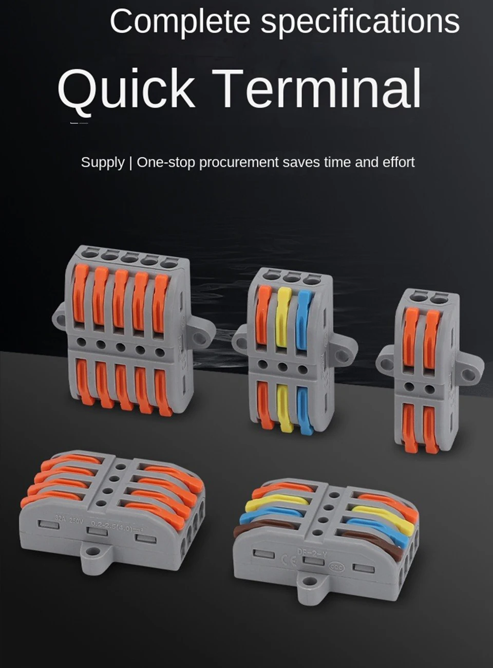 Description Picture 2 of itemQuick wiring terminal block Universal Push-In Wire Connector Compact Splice Insulated Terminal household Fixed terminal post