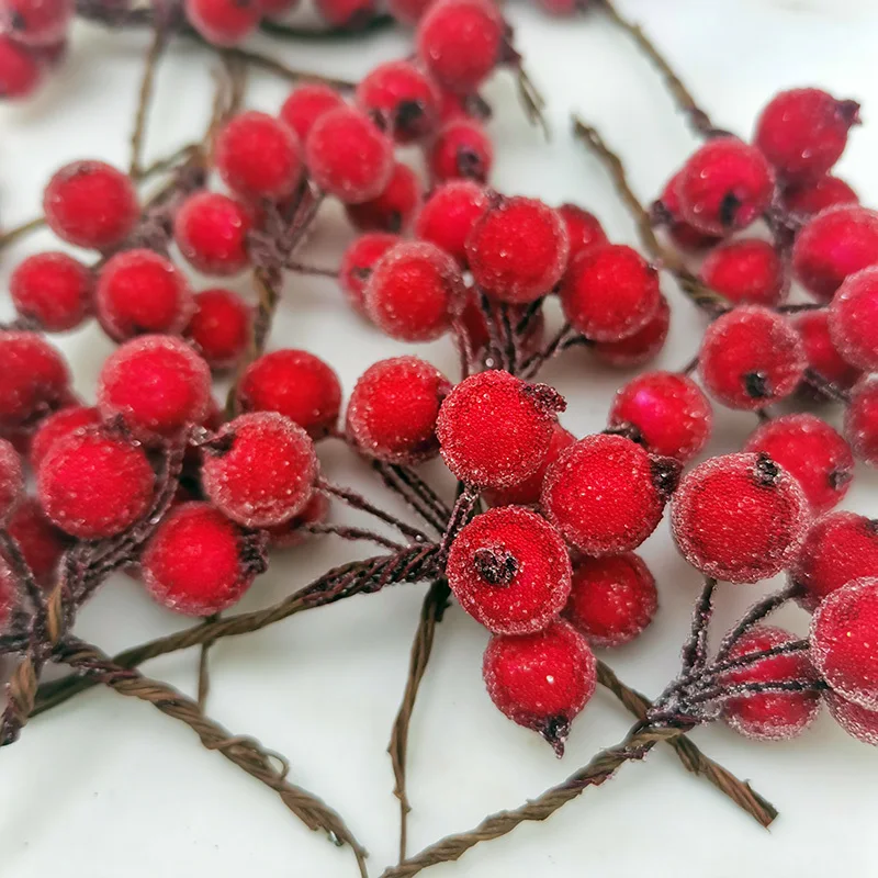 Christmas Decorations 10pcs/pack 4 * 7cm Christmas Berry Flower Bundle Crystal Berry Imitation Fruit Xmas Tree Decoration Wedding Decoration Wreath