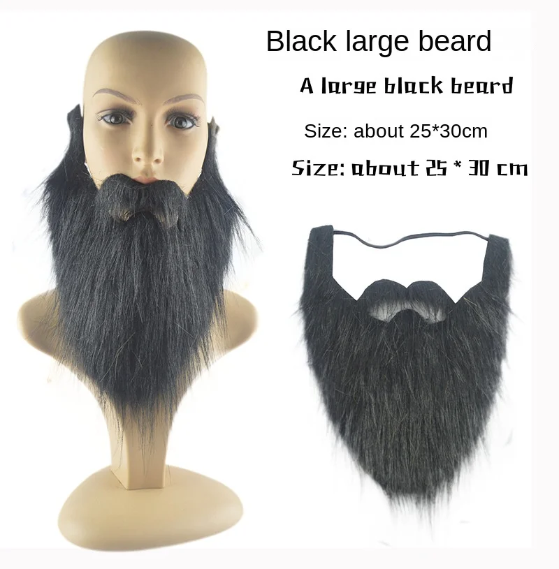 1pc DIY Kostüm Gefälschte Bart Lange Flusen Bärte Cosplay Kostüm Requisiten Santa Claus Bart Augenbrauen Schnurrbart Weihnachten Party Suppl – Detail 4